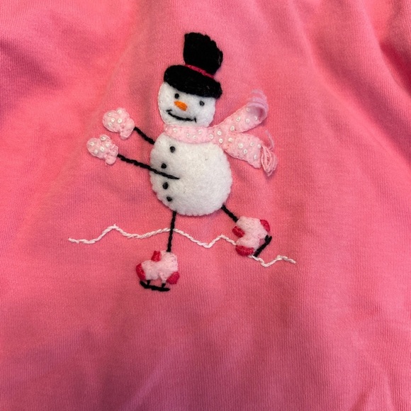 Squiggles by Charlie Pink shirt with Snowman Design - Picture 2 of 4
